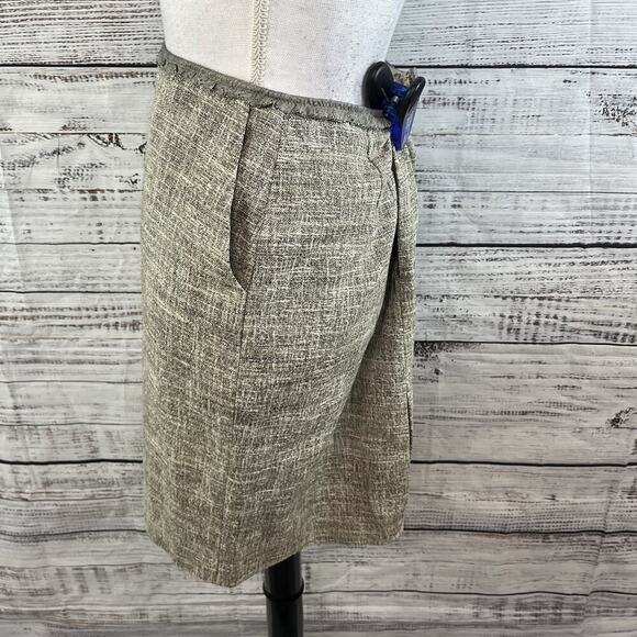 Ann Taylor Skirt sz 4 Silver Sparkle Tweed Straight Pencil Knee Cocktail Wedding - Picture 6 of 9